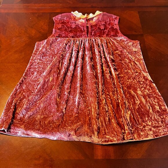 vtg Solitaire by‎ Ravi Khosla Velvet Lace Boho cottagecore  Top Sz L - Picture 8 of 14